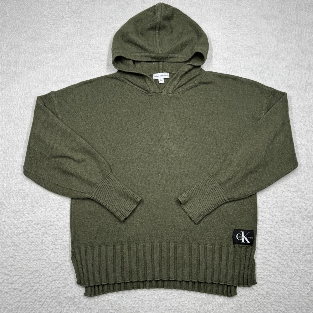 Calvin Klein Jeans Knit Hoodie Sweaterβ Green Women's Size Large